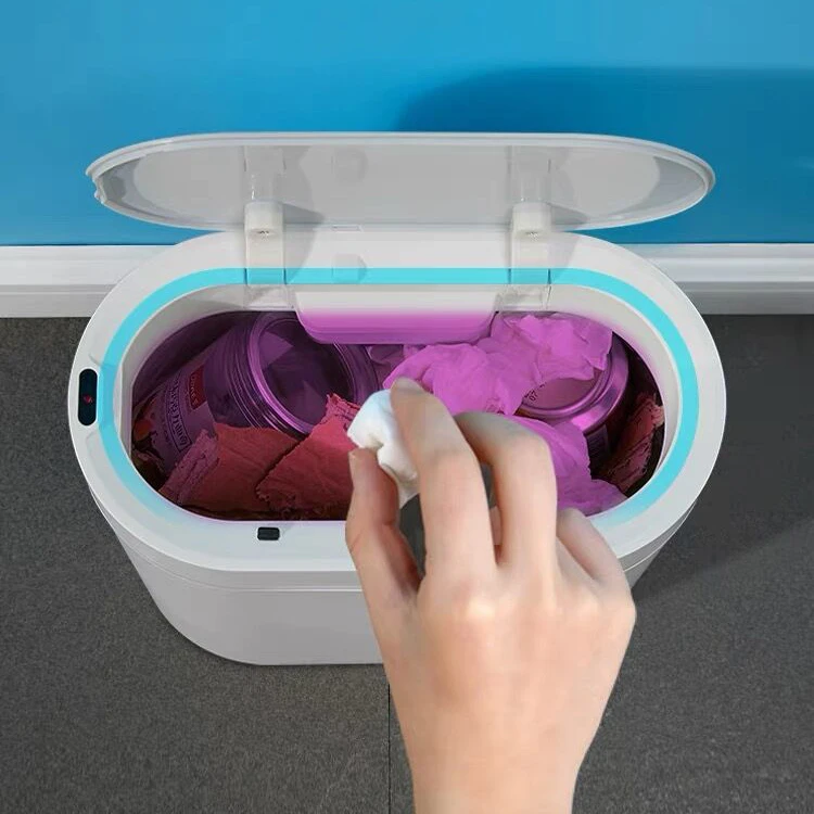 Popular Modern Induction automatic sensor operation 7L plastic Trash Bin kitchen bathroom touchless hotel smart trash can