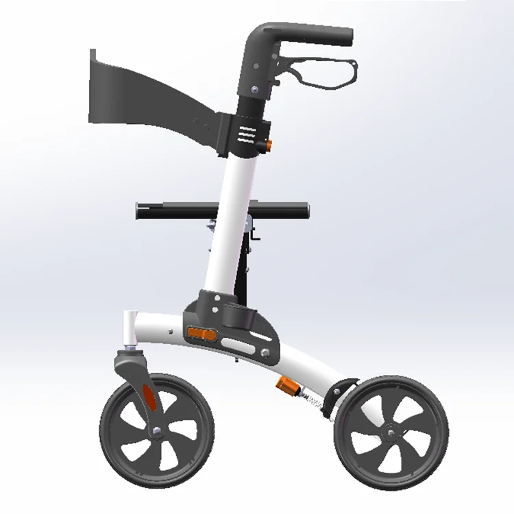 Aluminum frame assisted walking wheelchair disabled walker rollator walker with crutch holder
