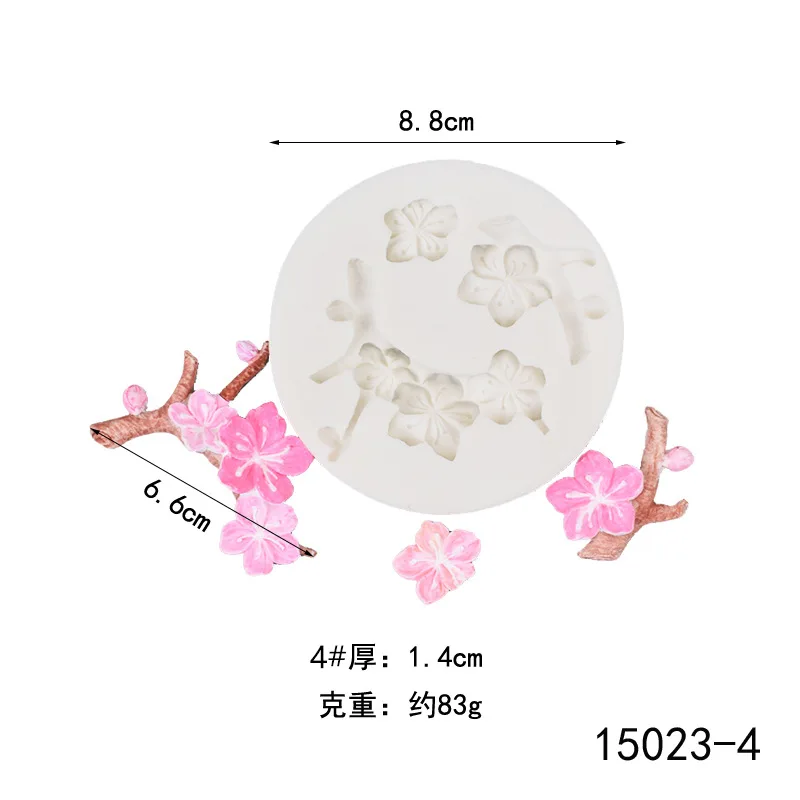 h74 peach blossom flower Silicone Mold hand fist mould sugar craft fondant cake decorating animal mould baking tool