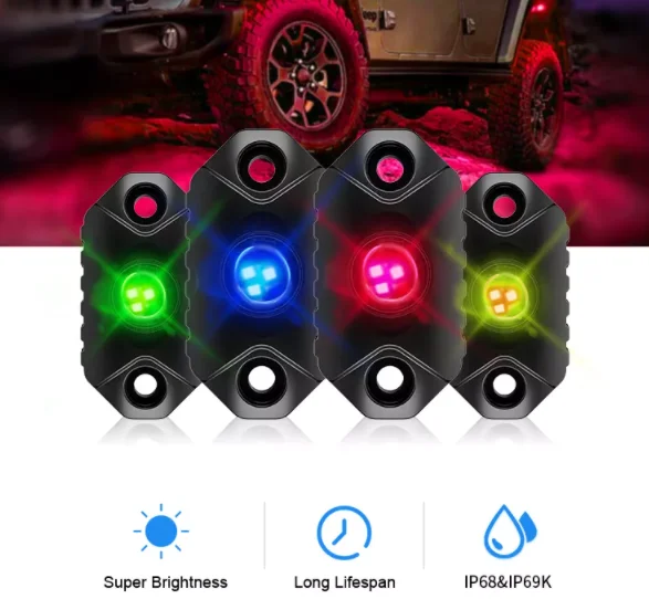 Aurora 2inch Single led Pods color Off Road LED Rock Light car rock lights