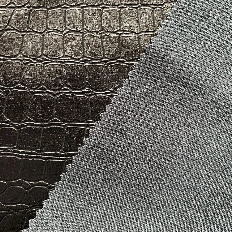 
crocodile pu leather embossed synthetic jacket leather 