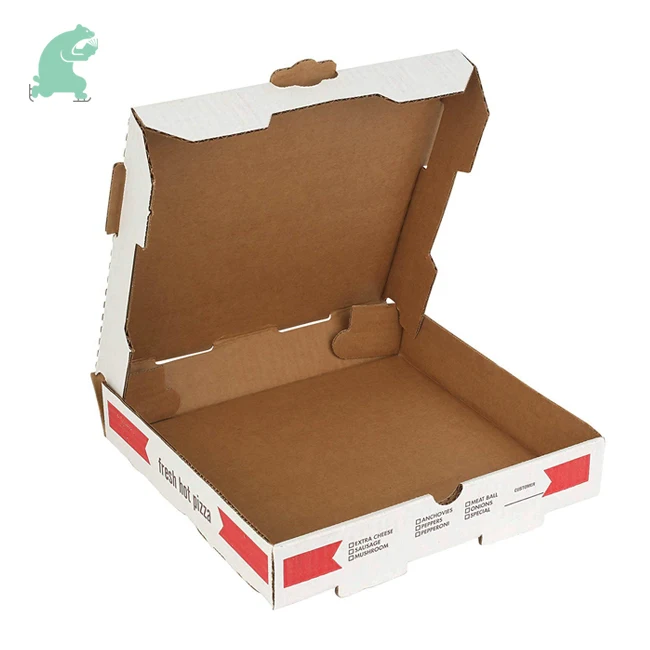 Free Logo Pattern Takeout Pizza Box Packaging Printing for Pizza Corrugated Board Square Food & Beverage Packaging Single Wall