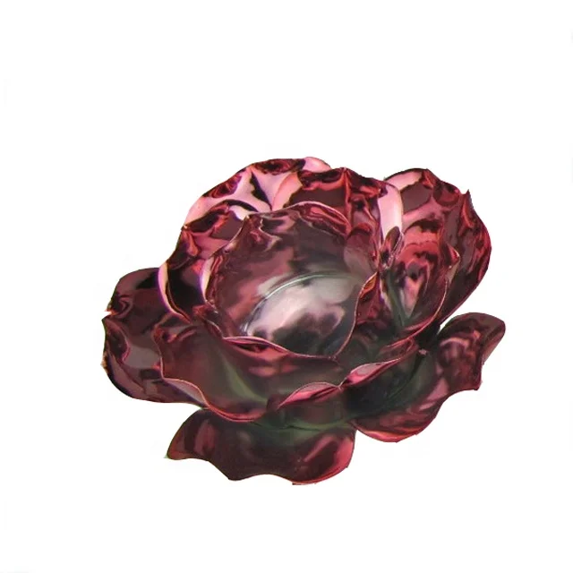 Purple Electroplating Ceramic Flowers And Handmade Custom Porcelain Flowers For Home Decoration