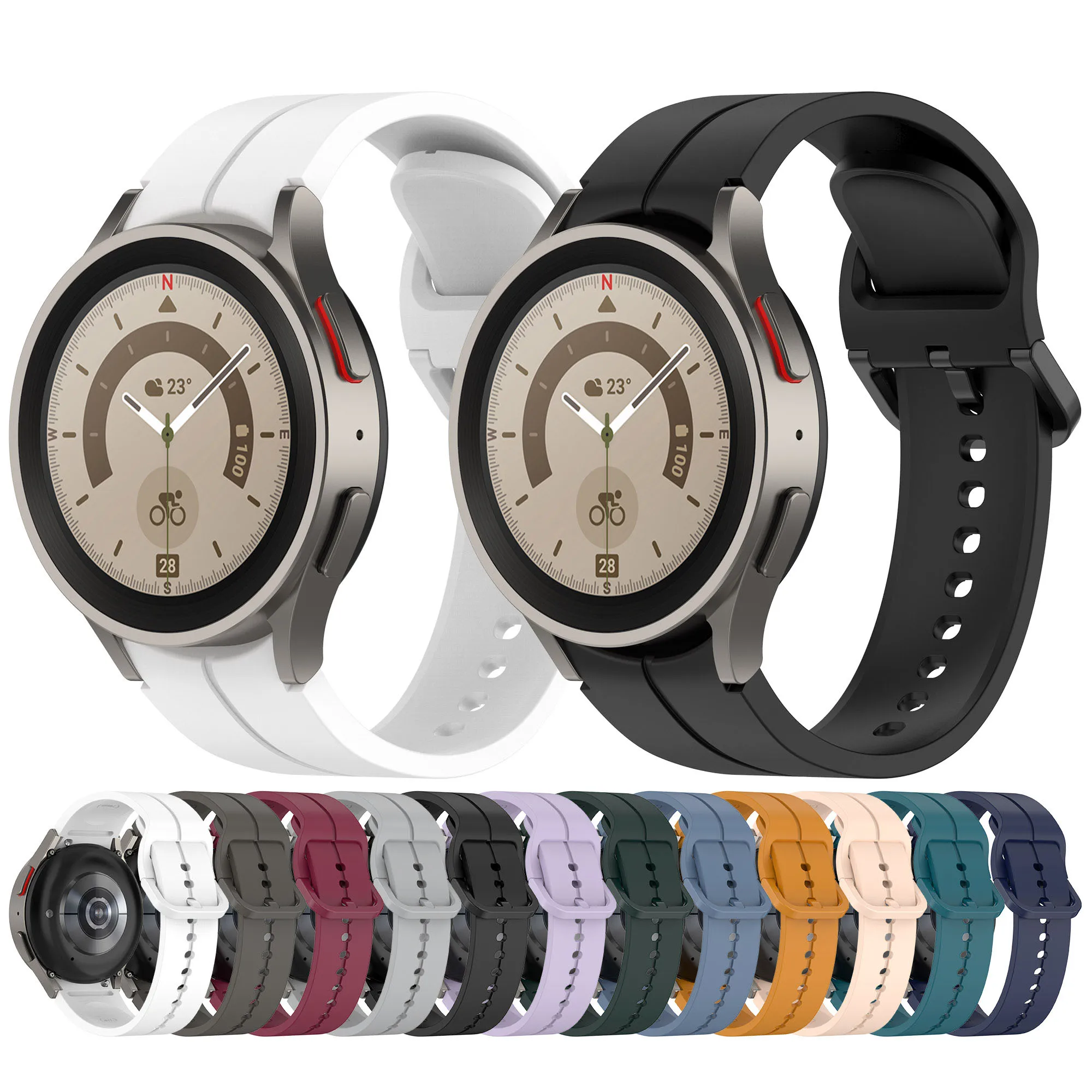 Eraysun силиконовый ремешок с канавками для Samsung Galaxy Watch 5 Pro 4 Классический часов