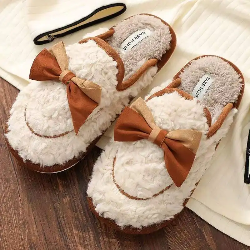 2022 new couple winter home plus flannel cotton slippers non-slip men and women Baotou slippers home ins