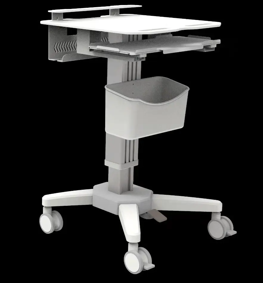 Medical laptop cart with lock  laptop trolley with keyboard