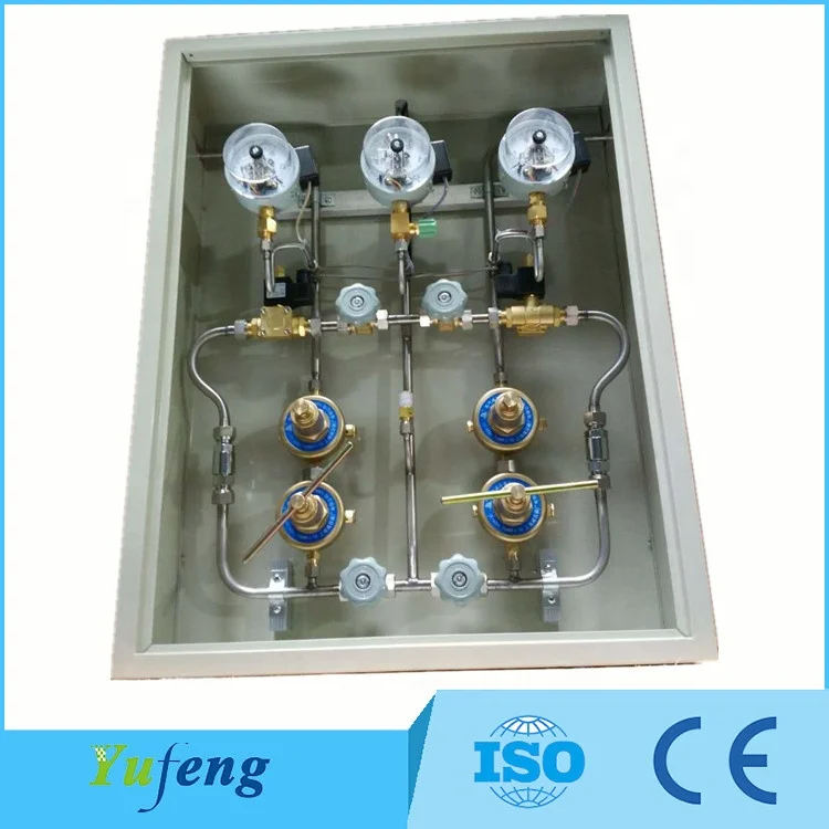 Hospital gas supplying central oxygen manifold