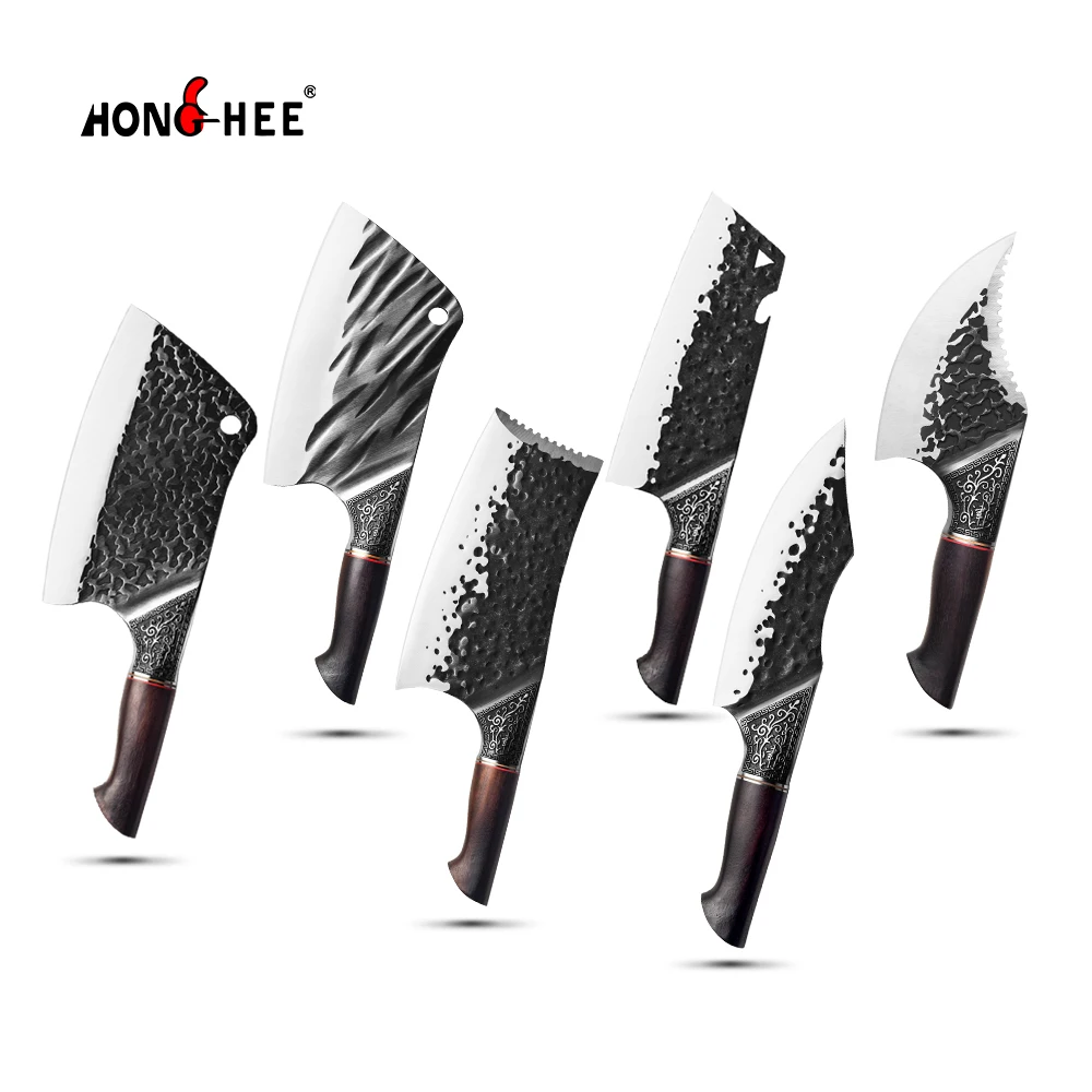 Hot Sale Serapian Forged Handmade Butcher Knife Cleaver Camping Knife Kitchen Cutting Chef Knife Set