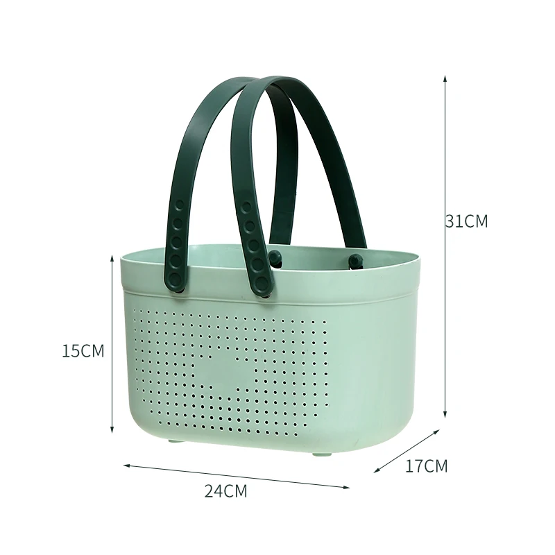 Portable Plastic Bathroom Organizer with Handle Shower Caddy Tote Basket Storage Baskets for Bathrooms