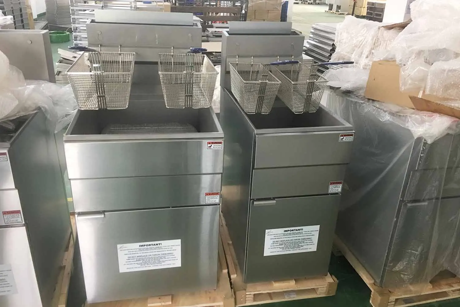 GF150 Wholesale 2 Baskets Commercial Grade Large Gas Floor Deep Fryer