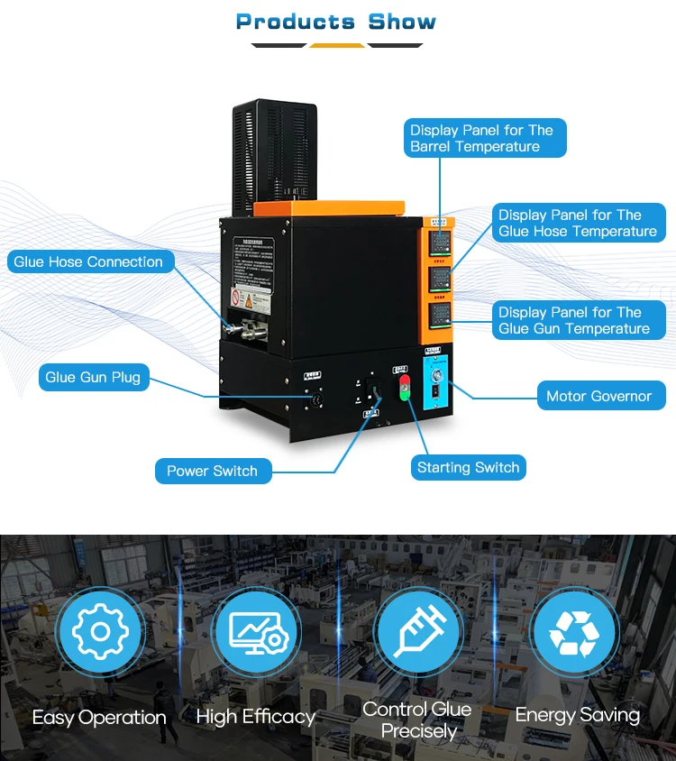 High Production Hotmelt Glue Dispensing Machine With Automatic Glue Gun Set