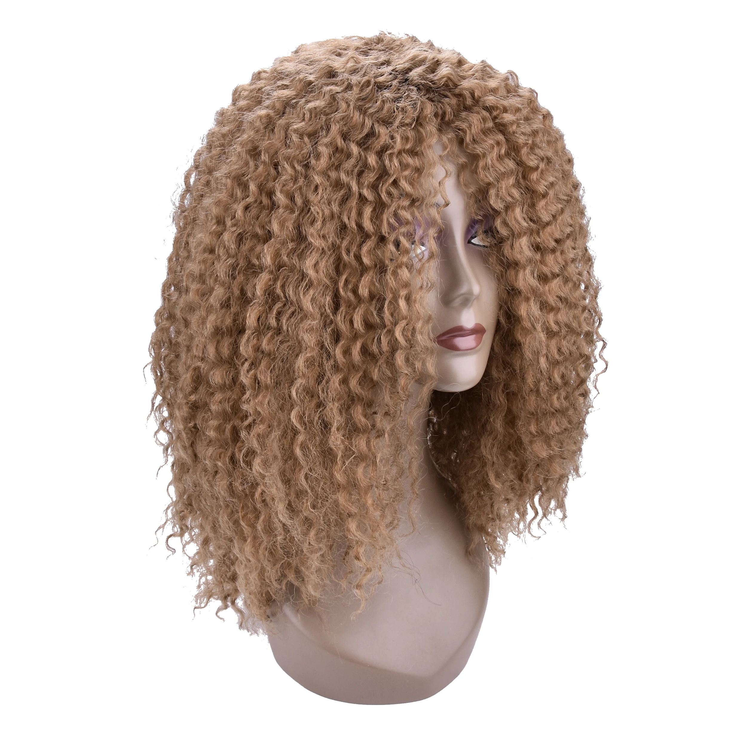 Imported japanese fiber jerry curl synthetic korean wig short, kinky curly women girls synthetic wig