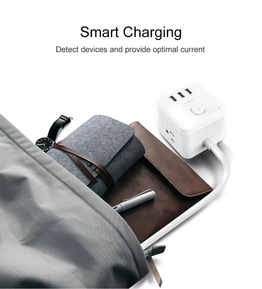 FREE SHIPPING GONGNIU Portable 3 Ports USB Power Outlet 1.5M Extension Cord  3 AC Switched Extension Cables Socket Outlet