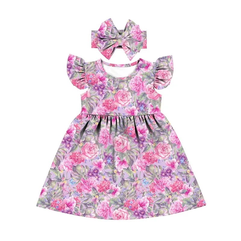 Yiwu Yiyuan Garment summer dresses for 3 year baby girl wholesale custom good price girls milk silk dress girl fashion suit