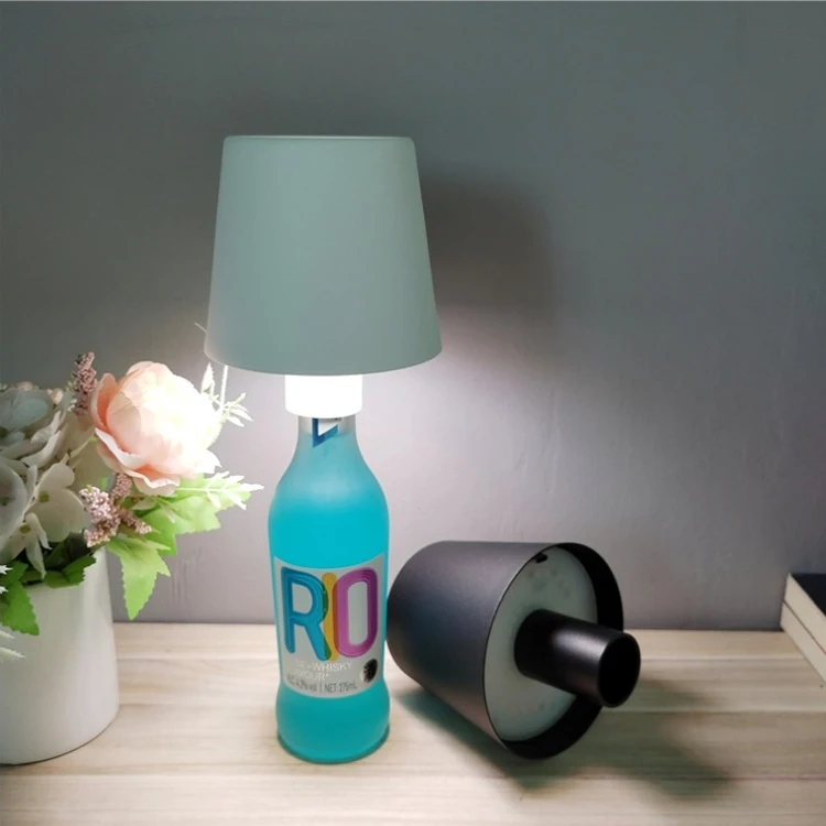 Romantic LED Rechargeable Bottle Table Lamp Waterproof Battery Portable Cordless Wine Bottle Light