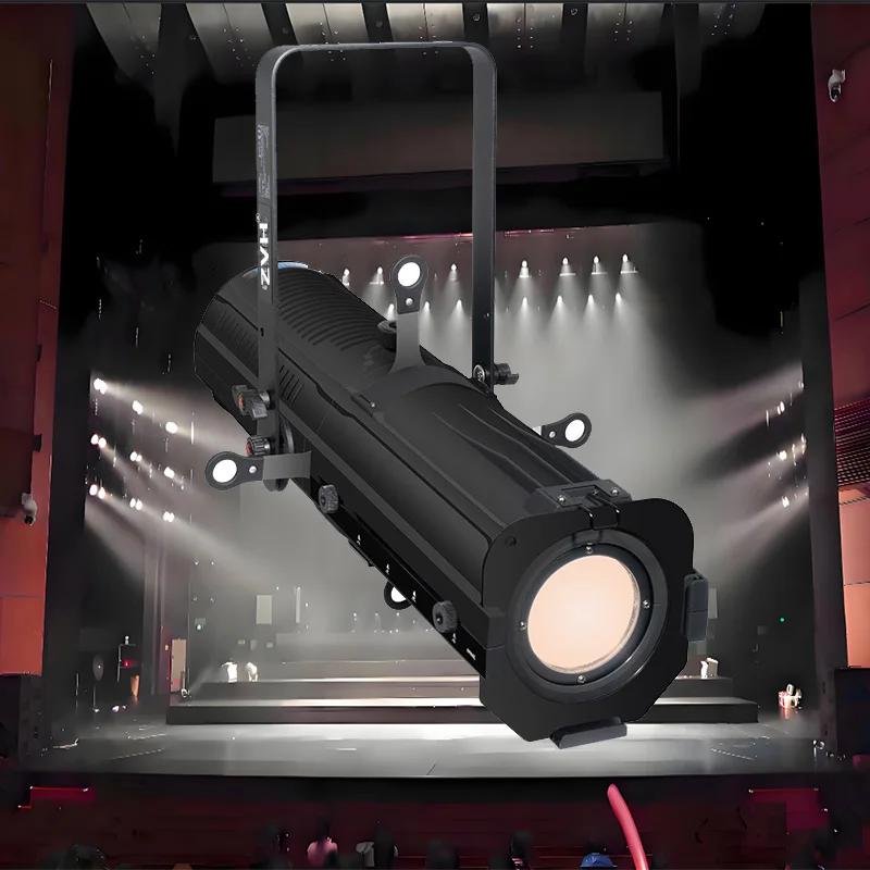 Stage Lighting 300W Manual Zoom Profile Spotlight LED COB Bicolor Image Lamp Gobo Projector for Party Club Theater Museum Studio