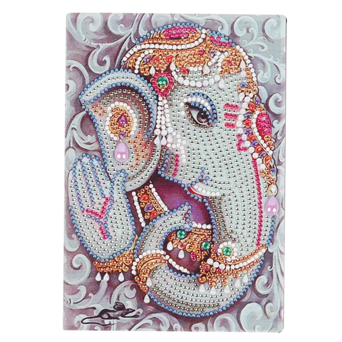 5D Diamond Art Painting Notebook,Elephant Leather DIY Special Shaped Diamond Dot Sketchbook,Diamond Art Hardcover Dairy Book