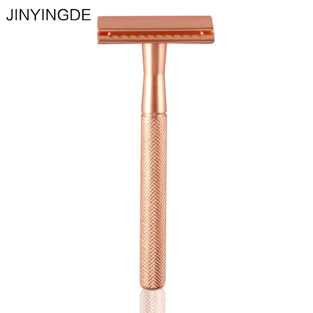 Ready to ship JINYINGDE Classical Superior Quality Metal brass handle  Chrome Double Edge Reusable Shaving Safety Razor