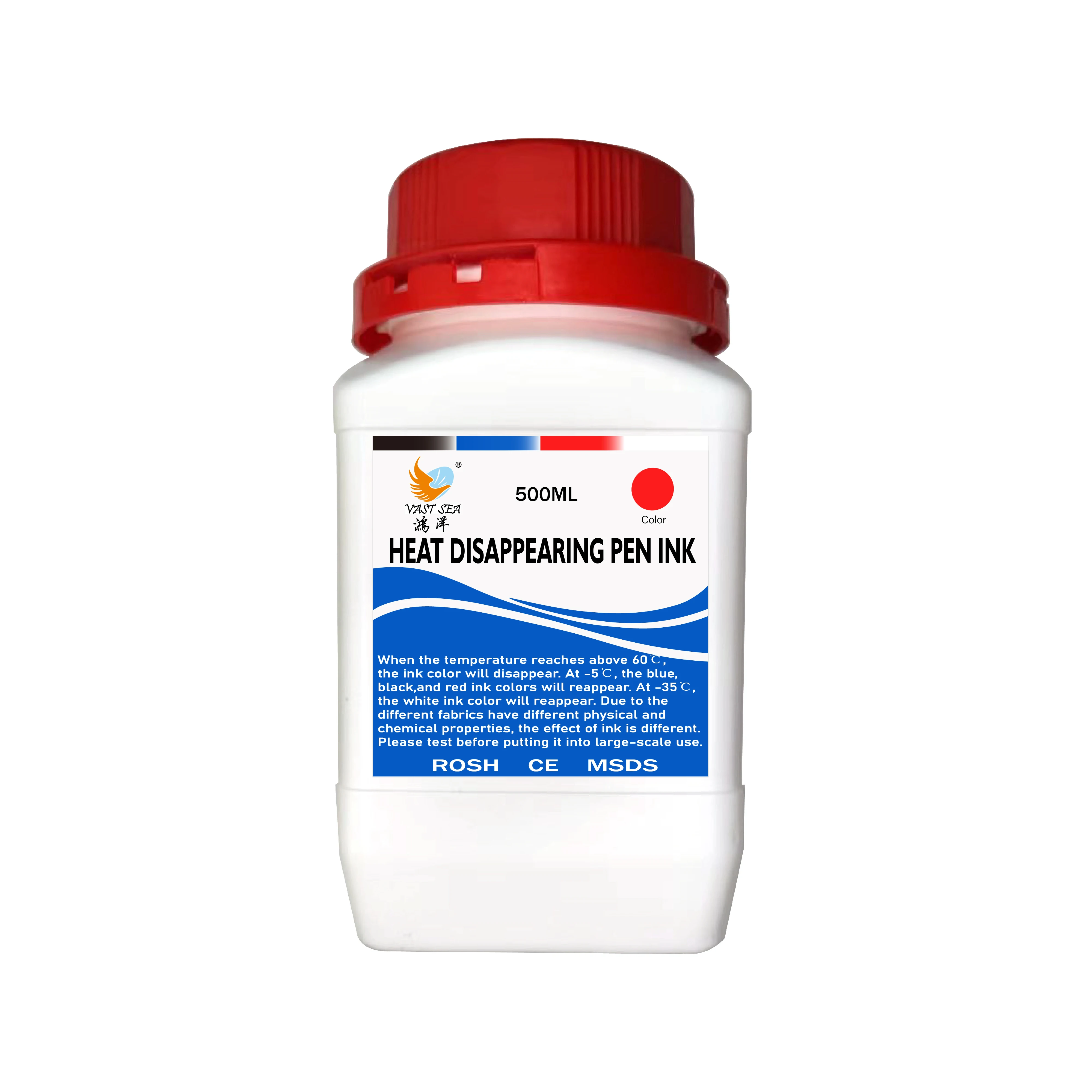 VAST SEA 500ml/bottle Factory Direct Sale Cheapest Heat Erasable Ink Heat Sensitive Ink For Refill Pen