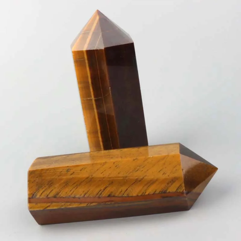 New Product High Quality Natural  Crystal point healing stone tiger eye Tower for decoration