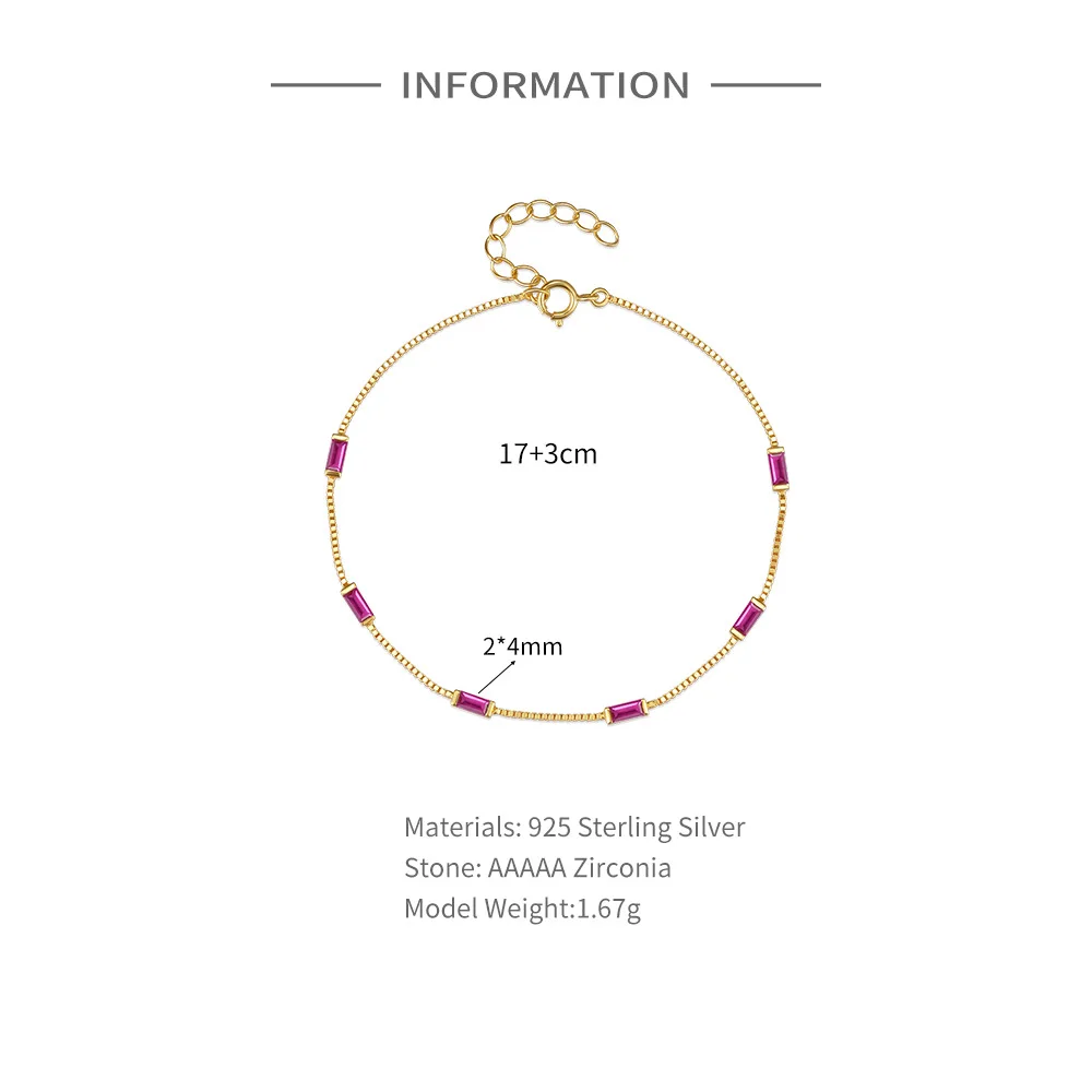 Carline 925 Sterling Silver Jewelry for Women Bracelet 2024 Green Pink 5A Zircon Bracelet  18K Gold Plated Ladies Jewelry