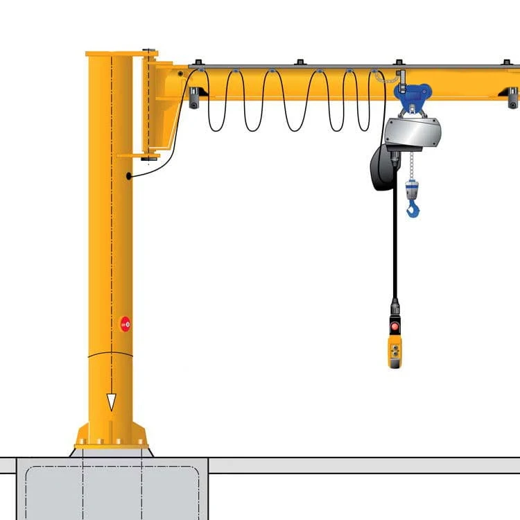 5 Ton Cantilever Crane Column Rotating Electric Hoist Lifting Mechanism 360 Degree Jib Crane