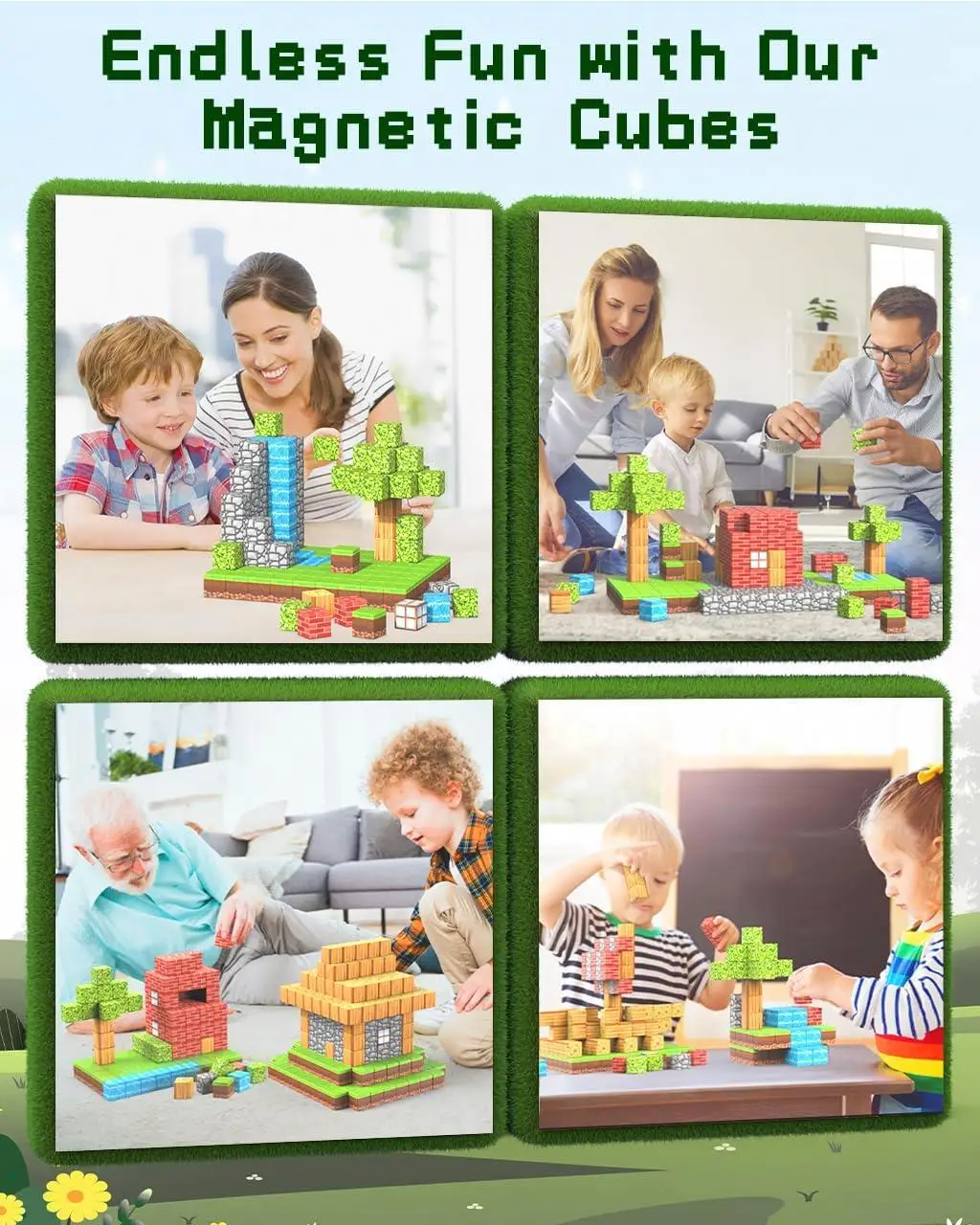 100pcs Magnetic Sensory Cubes STEM Montessori Building Blocks for Kids Plastic Magnet World Set for Toddlers MOQ 100pcs
