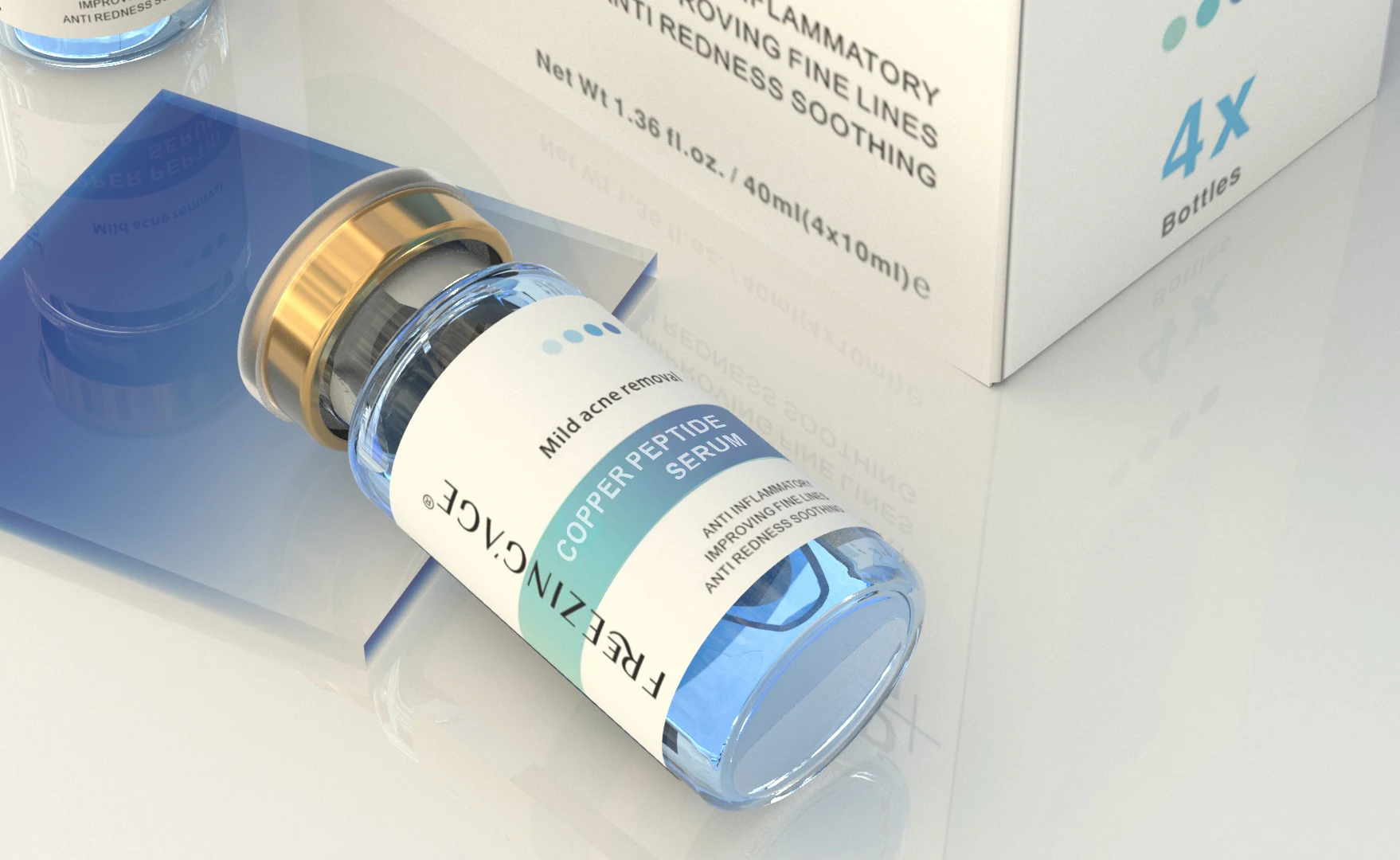 Oem Skincare Blue Copper Peptide Products Brightening Woman Facial Anti Aging Repairing Kit Peptides Lightening Serum