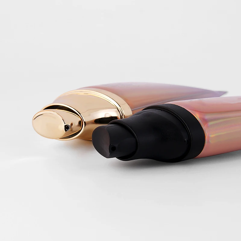 Manufacture Luxury Customized 50ml Empty Oval Tube Packaging ABL Aluminum Plastic Airless pump Tube For Sunscreen BB Cream