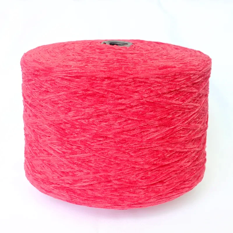 wholesale High tenacity dyed yarn 2.3NM 4.5NM 6NM 10NM skin friendly Crystal velvet 100% polyester yarn for sewing knitting
