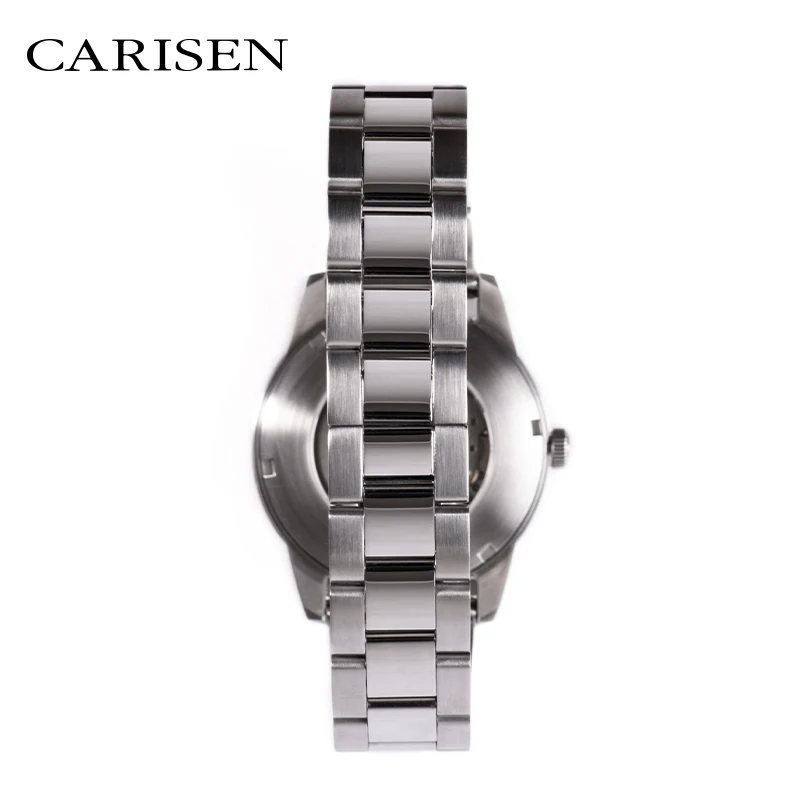 Carisen Brand Custom Logo 5 Atm Waterproof Genuine Leather Band Chinese Mechanical Automatic Watches Business Casual Mens Watch