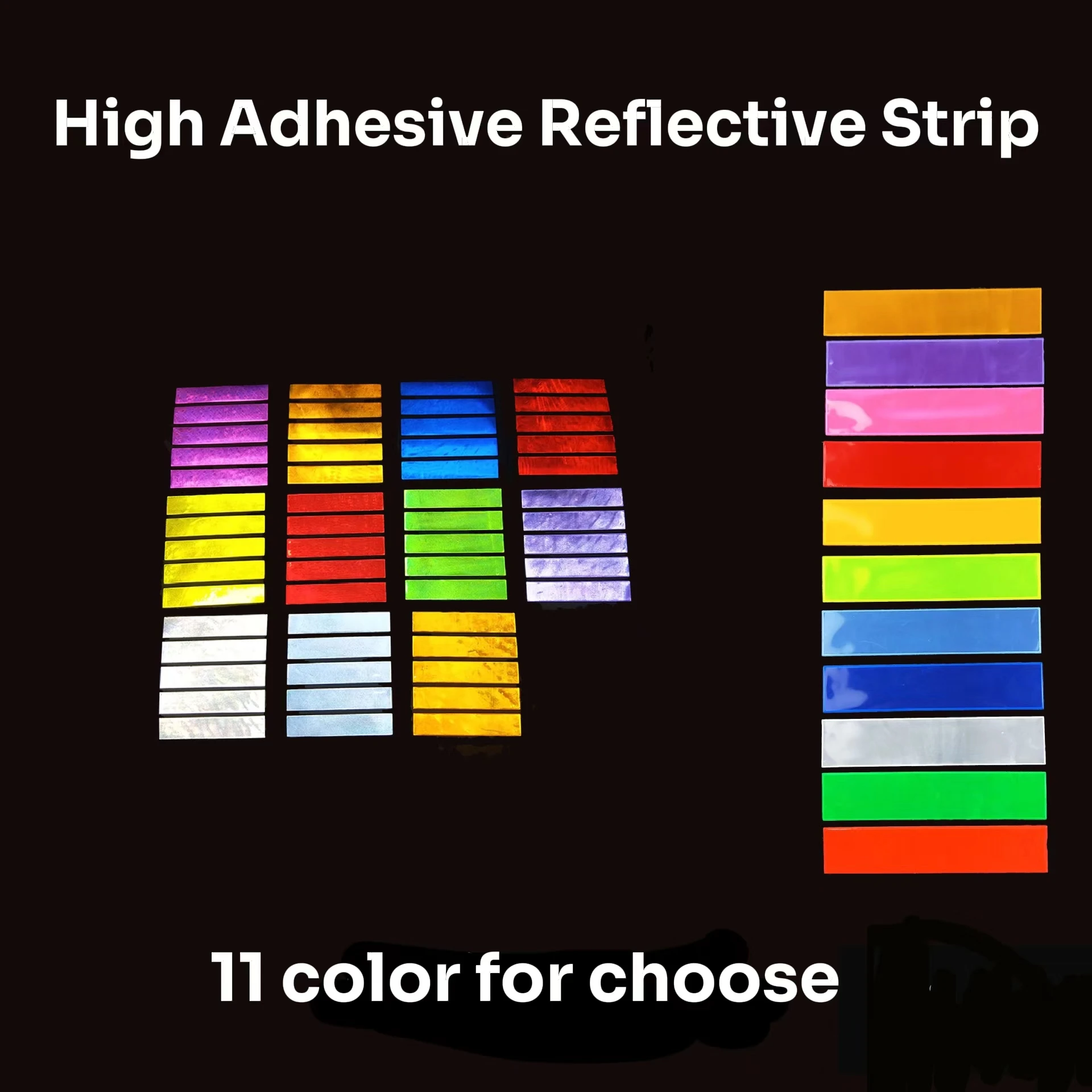 High Adhesive Safety 11 Color Micro Prismatic Waterproof High Visibility PVC Reflective Tape Sticker For Clothing/Vest