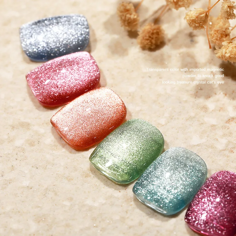 Shiny 9D Cat Eye Nail Gel Polish Magnetic Colorful Nail Art Polish Bright Silver Enamel Lacquer Soak Off UV Gel Varnish