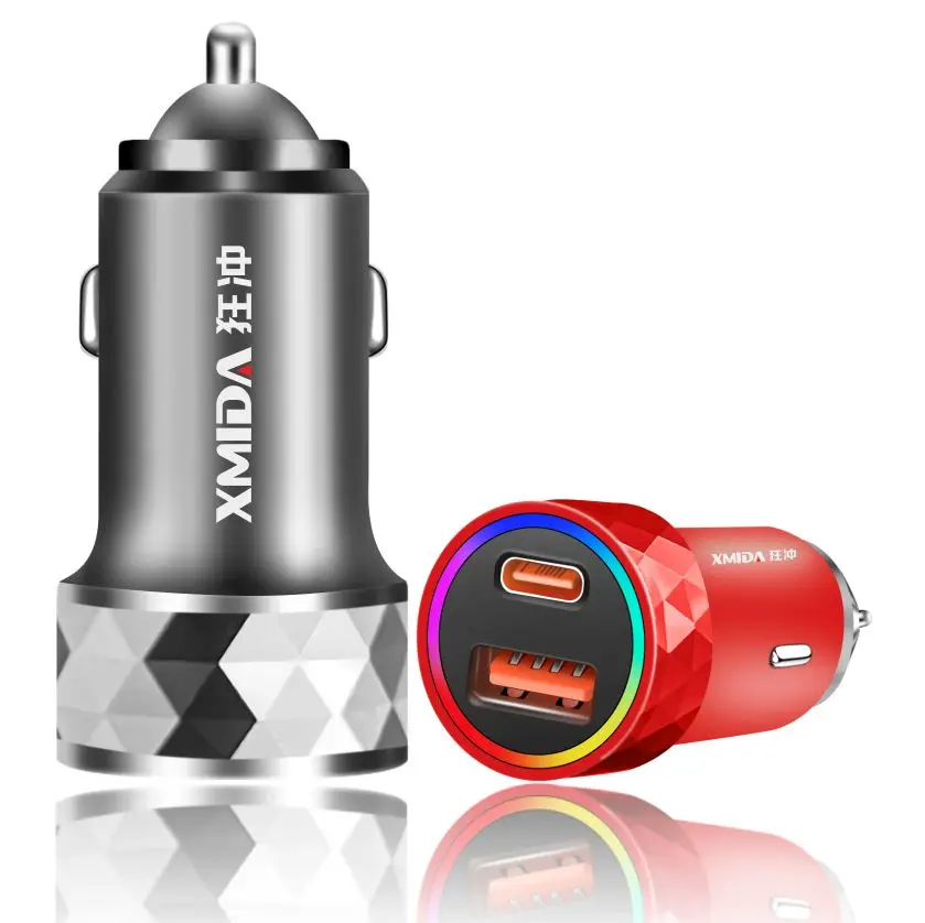 Huawei 12V 24V полностью металлический USB Type C быстрое автомобильное зарядное устройство