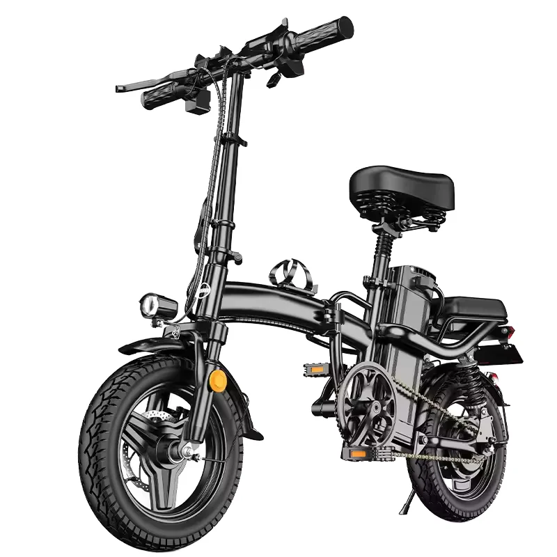 2024 Hot Sale Mini Size 400W 48V 14 Inch Folding Electric City Bike Foldable Steel Electric Bike with Disc Brake