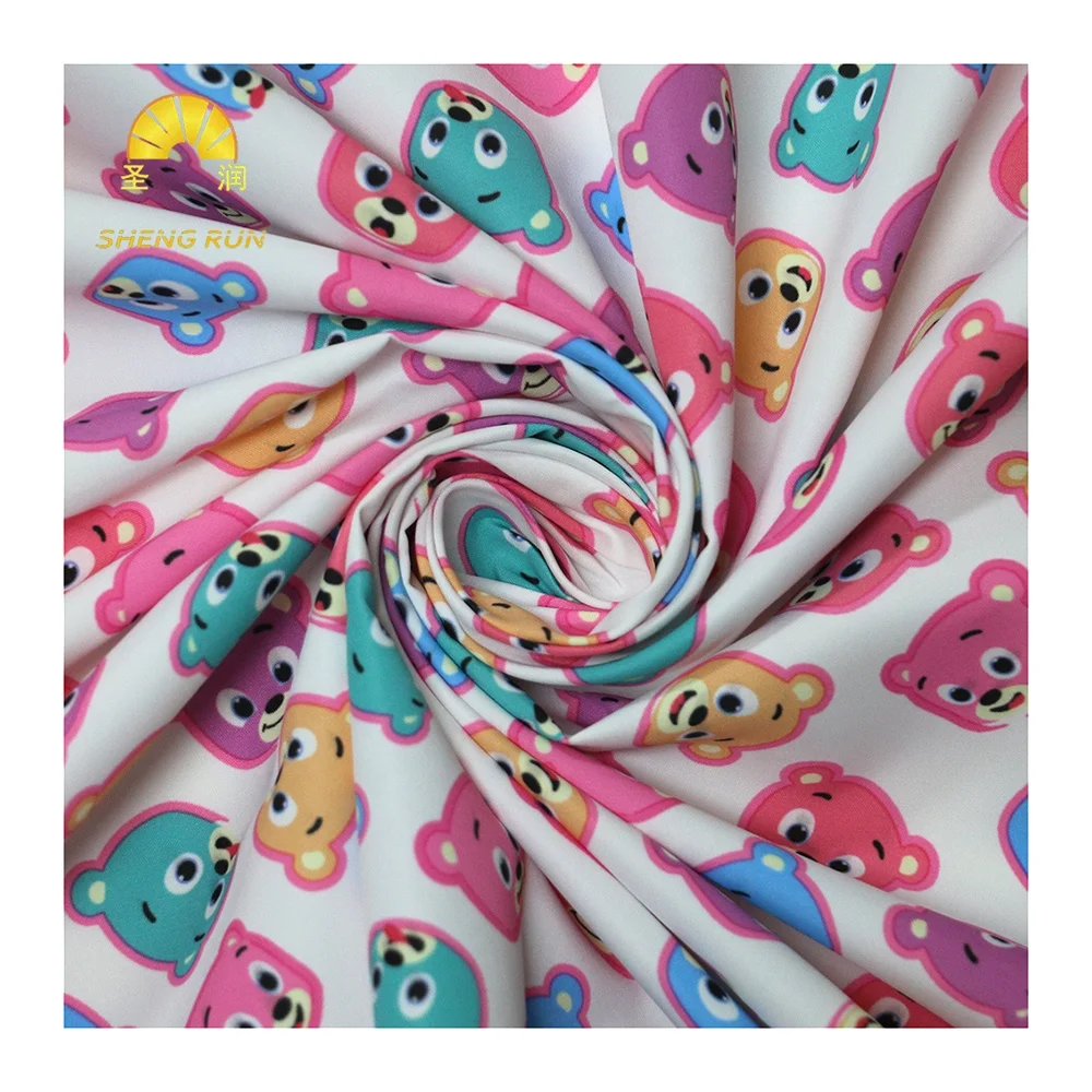 Hot Sale Custom Printed Waterproof Polyester Peach Skin Garment Fabric For Beachwear