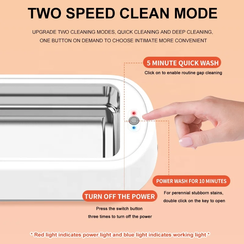 Ultrasonic  Cleaning Jewelry Watch Washing Dental False Teeth Aligner Retainer Mouth Guard Ultrasonic Denture Cleaner