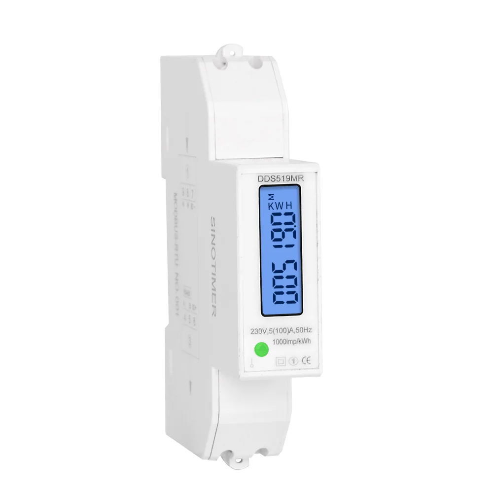 Newest RS485 Mudbus 18mm Mini Size Digital Power Meter Single Phase Watt Meter DIN Rail with Backlight AC 5-100A 230V