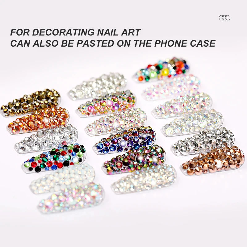 Мода 120 шт./кор. 3D AB Стразы стеклянная Смешанная форма женские сандалии с ремешками и крупными стразами коробки Нейл арт драгоценные камни оформление стразами наборы