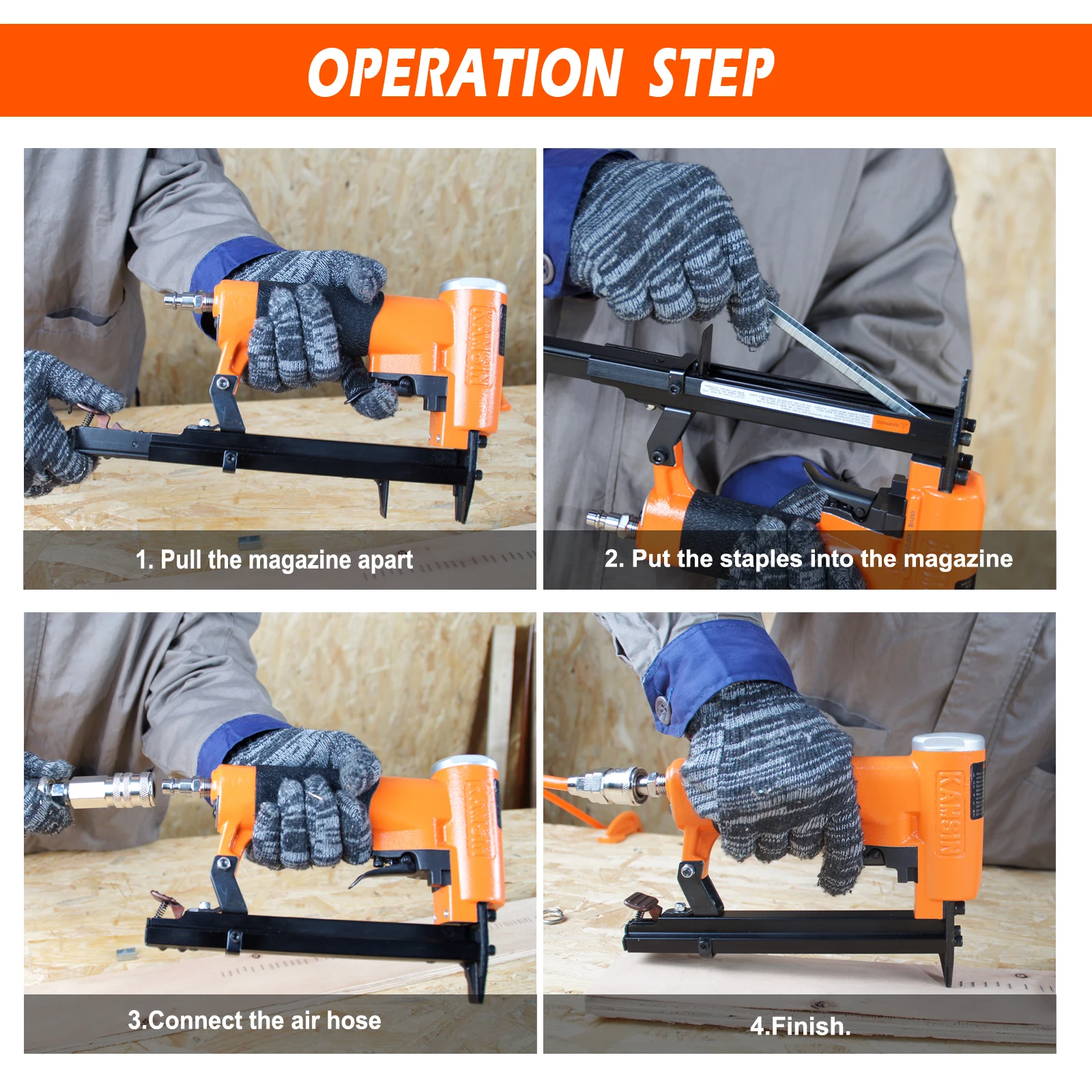 N7116  22 Gauge 3/8' Crown 6-16mm leg Pneumatic Upholstery Stapler Upholstery staple gun Carpet 7116 Fine Wire Stapler