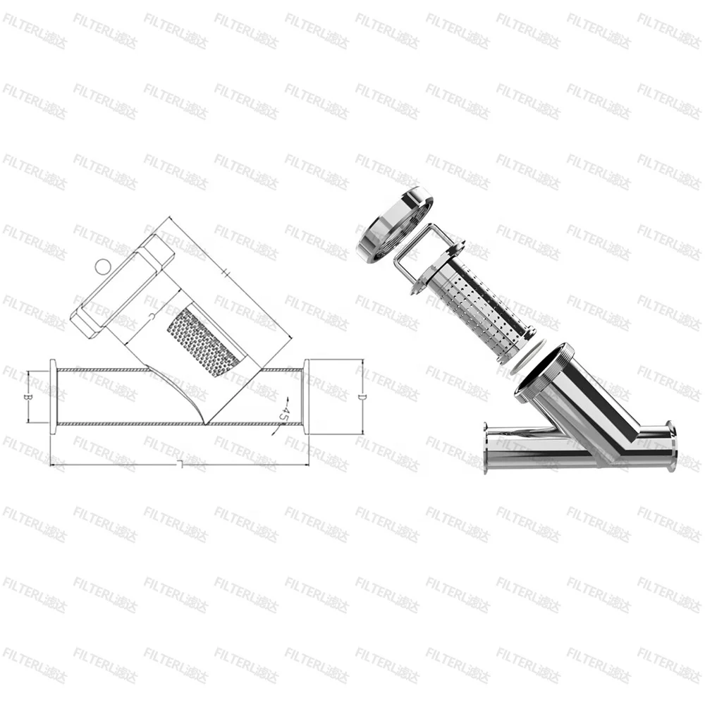 Factory Price Tri Clamp Ferrule Hygienic SS304 316L Stainless Steel Sanitary Y Type Filter Strainer