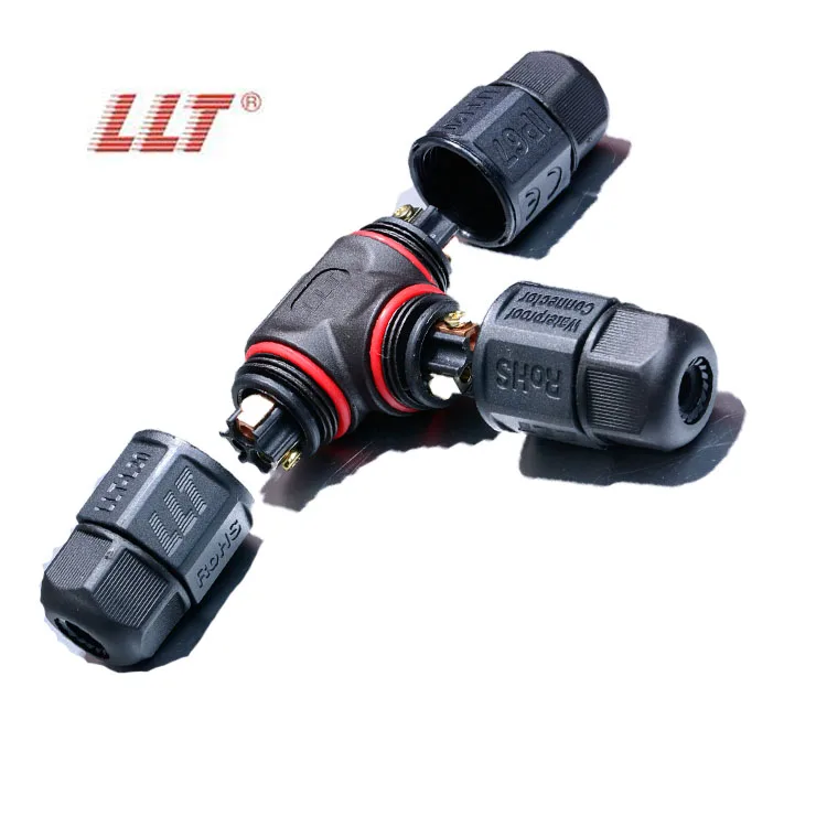 Outdoor LLT L20 2 3 4 pin T type solderless connector waterproof for Garden led light