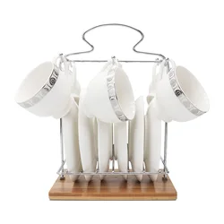 wholesale Arabic ethiopian coffee cup saucer 12pcs set with cup hanger stand