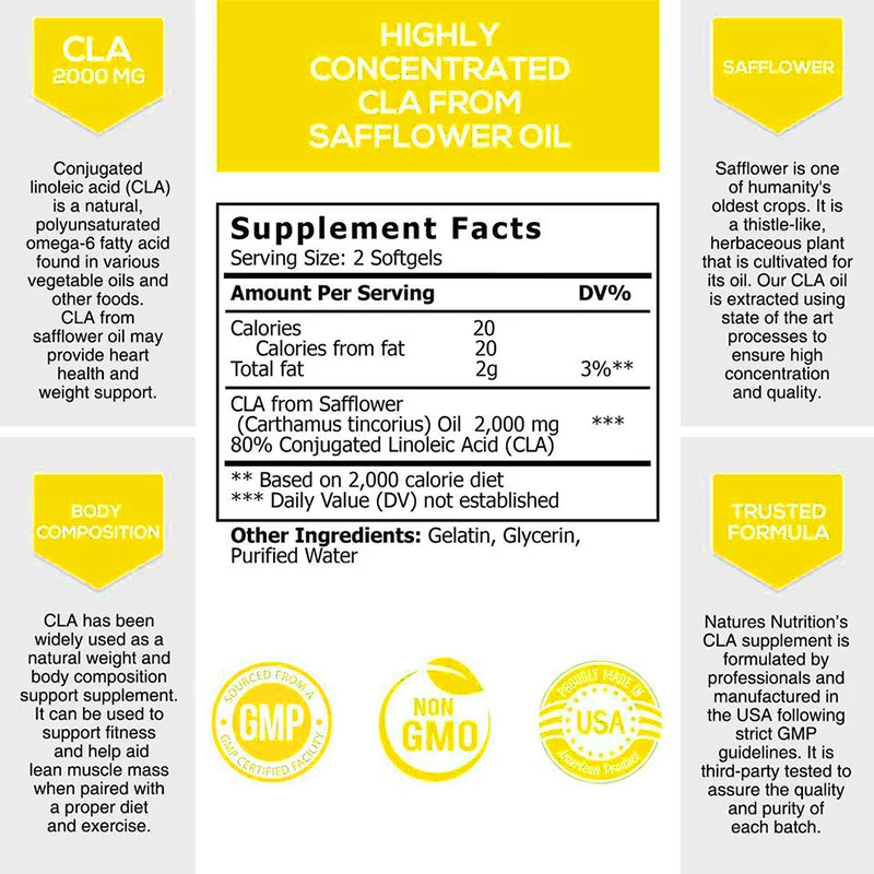 Healthcare Supplement Effective Appetite Suppressant Healthy Weight Management CLA Slimming Softgel Capsules