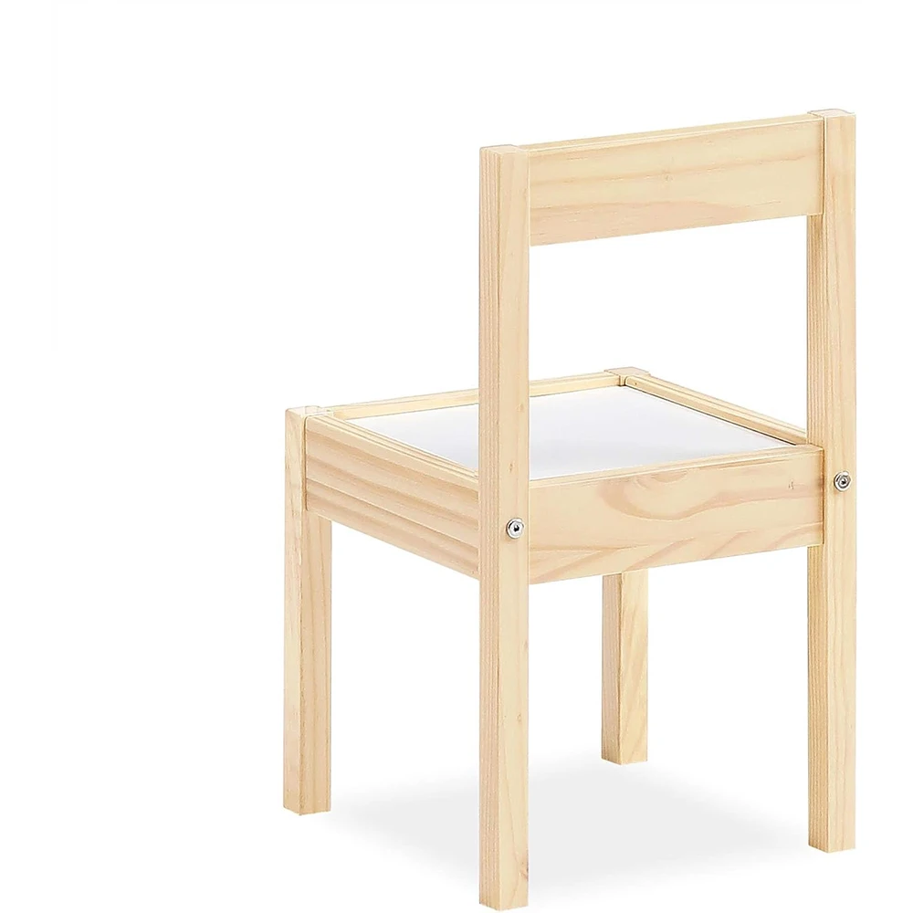 3-Piece Kiddy Table & Chair, Natural/White Table Set