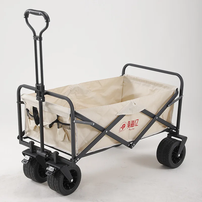 Adjustable Heavy Duty Collapsible Folding Utility Car Wagon Outdoor Camping Cart Beach Picnic foldable Camping pull Wagon