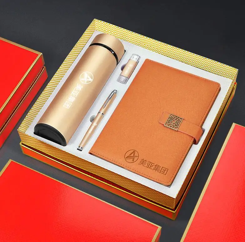 Корпоративный подарочный набор роскошный подарок рекламные товары ноутбук с зонтиком флэш-динамиком