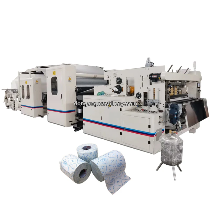 Full Automatic Color Glue Lamination kitchen paper towel making machine with point to point embossing