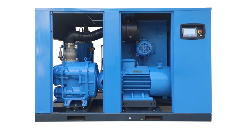 Low-pressure 8bar air-compressors 3.2m3- 71m3 two stage screw air compressor factory price for industrial textile