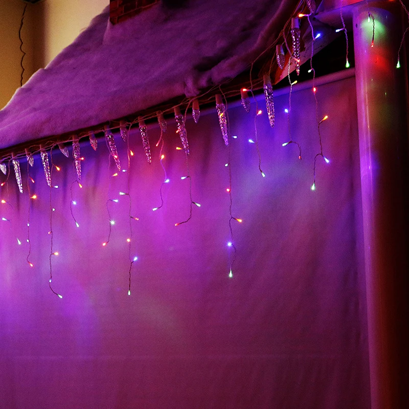 Curtain fairy Icicle light colourful LED string light for holiday decoration light